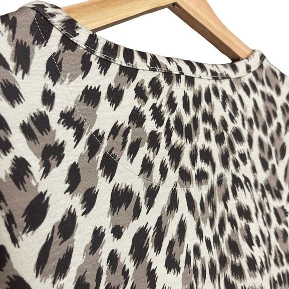 Banana Republic Womens Sz Small Henley Bodysuit Leopard Animal Print Long Sleeve - Picture 8 of 10